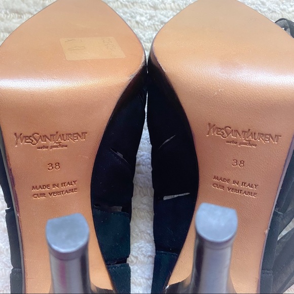 NEW YSL black suede ankle wrap pumps - Picture 11 of 14